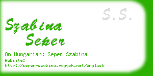 szabina seper business card